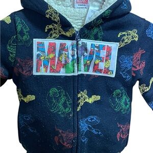 Marvel Kids Hoodie with Superhero Print - Black size 4T